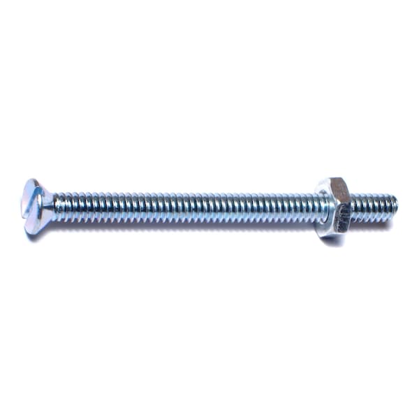 Midwest Fastener #10-24 x 2-1/2 in Slotted Flat Machine Screw, Zinc Plated Steel, 30 PK 60947 - main